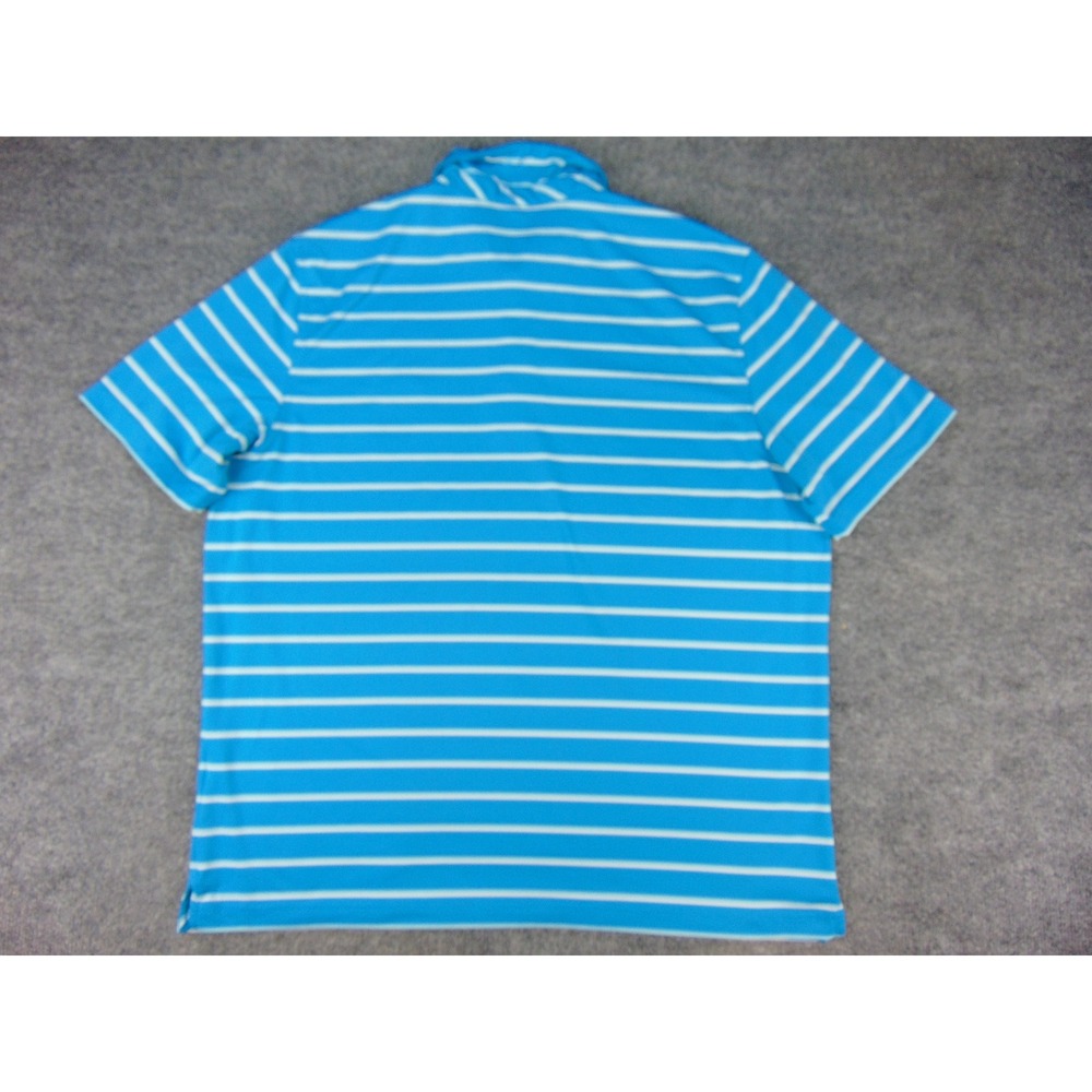 Vineyard Vines Polo Mens XL Performance Blue‎ Striped Preppy Coastal Golf Shirt - Picture 3 of 8